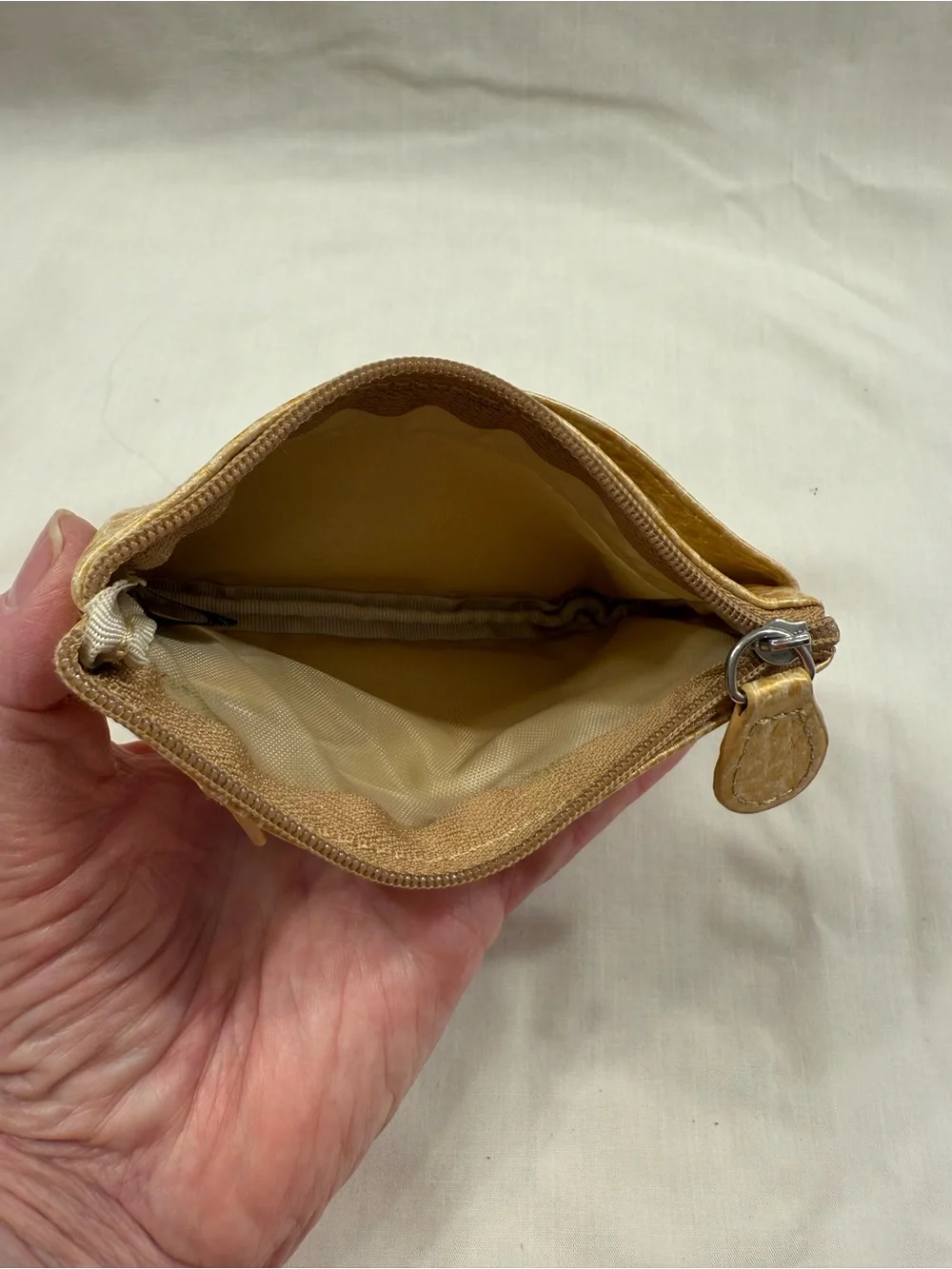 Metallic Gold Zip Pouch